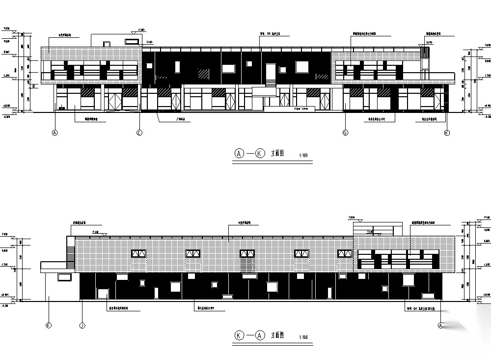 某小区配套二层商业建筑设计方案施工图CAD施工图下载【ID:166204133】