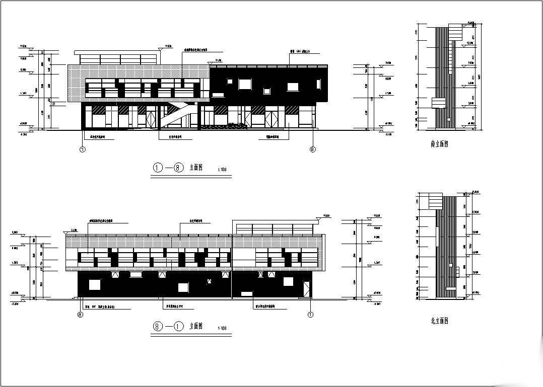 某小区配套二层商业建筑设计方案施工图CAD施工图下载【ID:166204133】