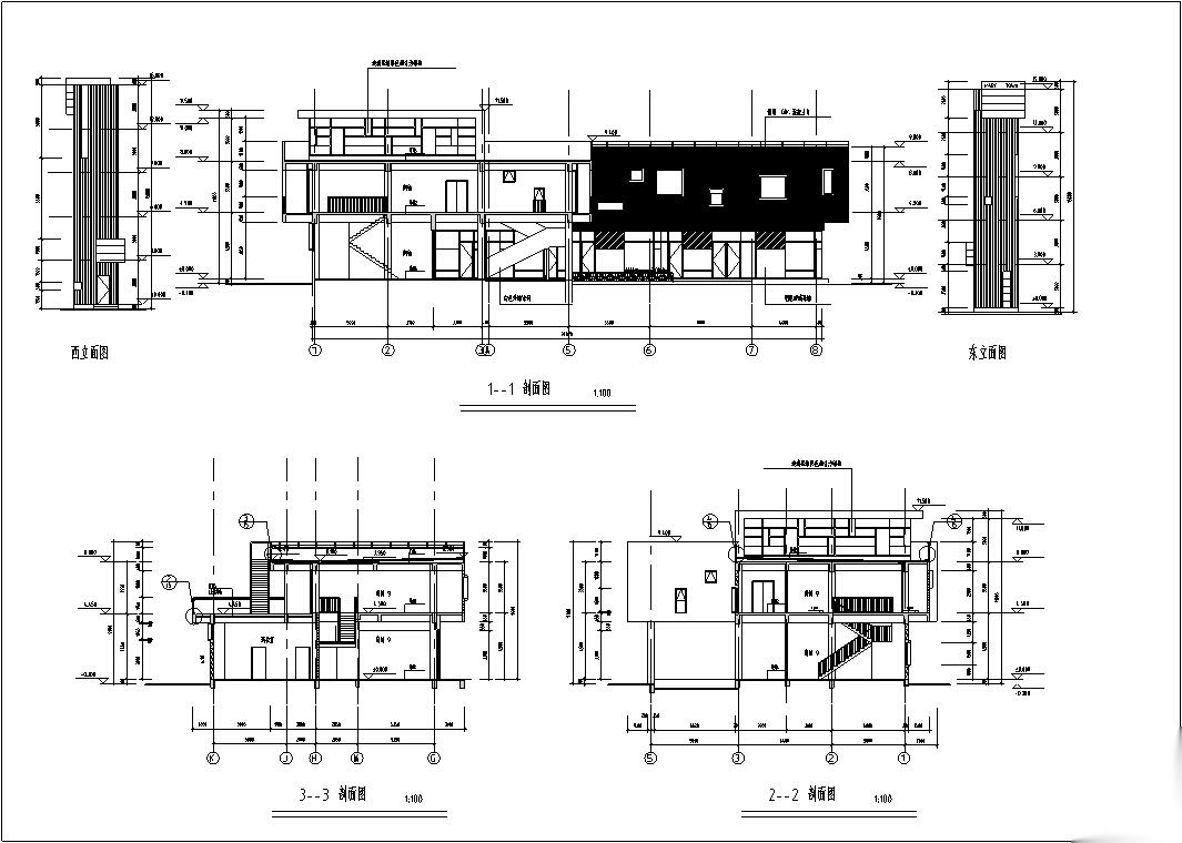 某小区配套二层商业建筑设计方案施工图CAD施工图下载【ID:166204133】