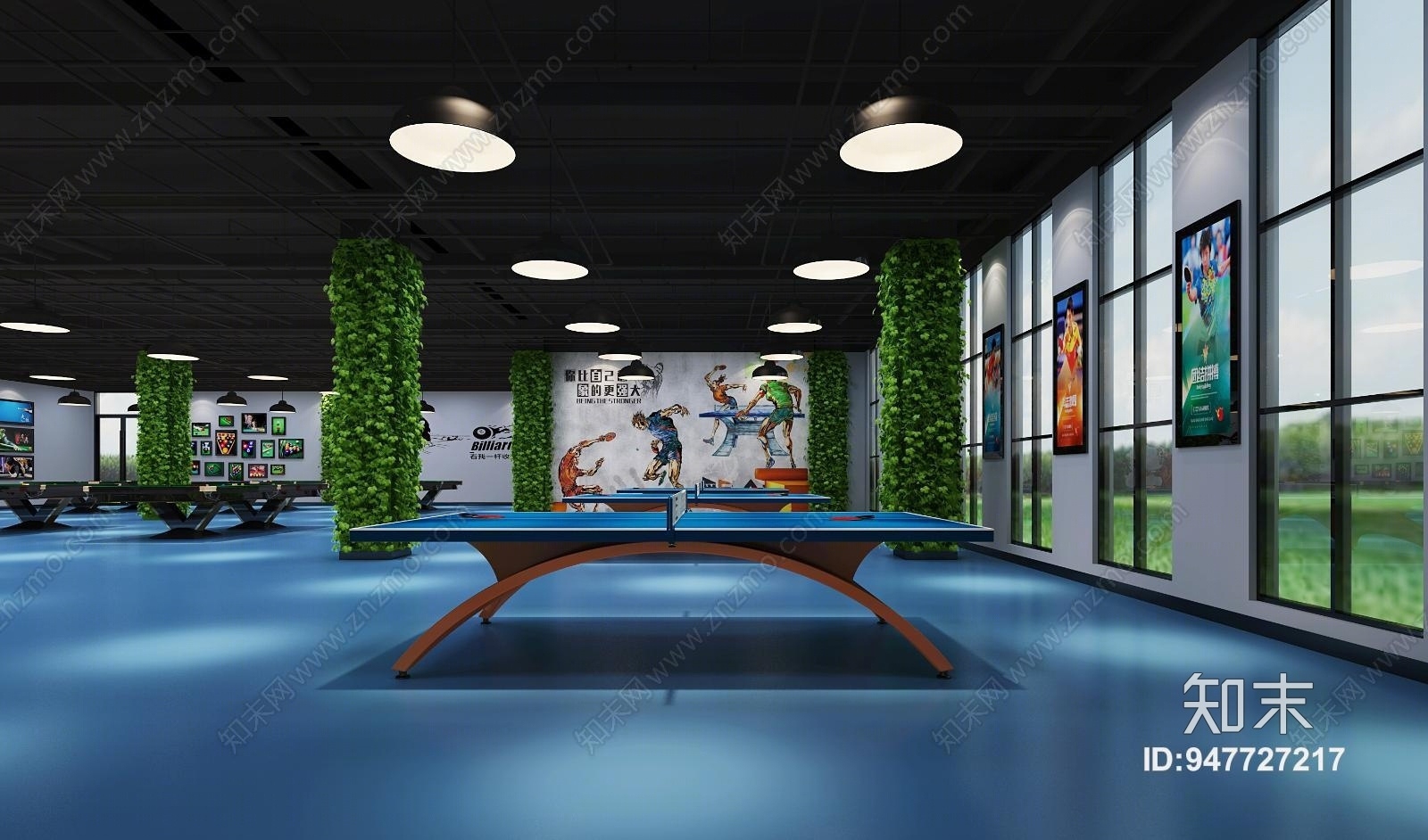 现代台球馆3D模型下载【ID:947727217】