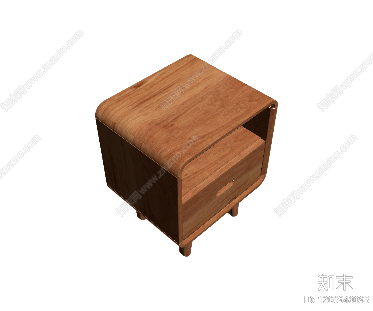 木质床头柜3D模型下载【ID:1206940095】