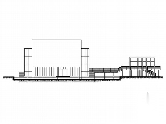 [广东]多层现代风格售楼中心建筑设计施工图（新颖幕墙&...施工图下载【ID:164859177】