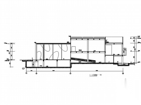 [广东]多层现代风格售楼中心建筑设计施工图（新颖幕墙&...施工图下载【ID:164859177】