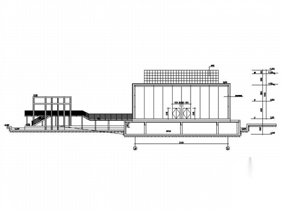 [广东]多层现代风格售楼中心建筑设计施工图（新颖幕墙&...施工图下载【ID:164859177】