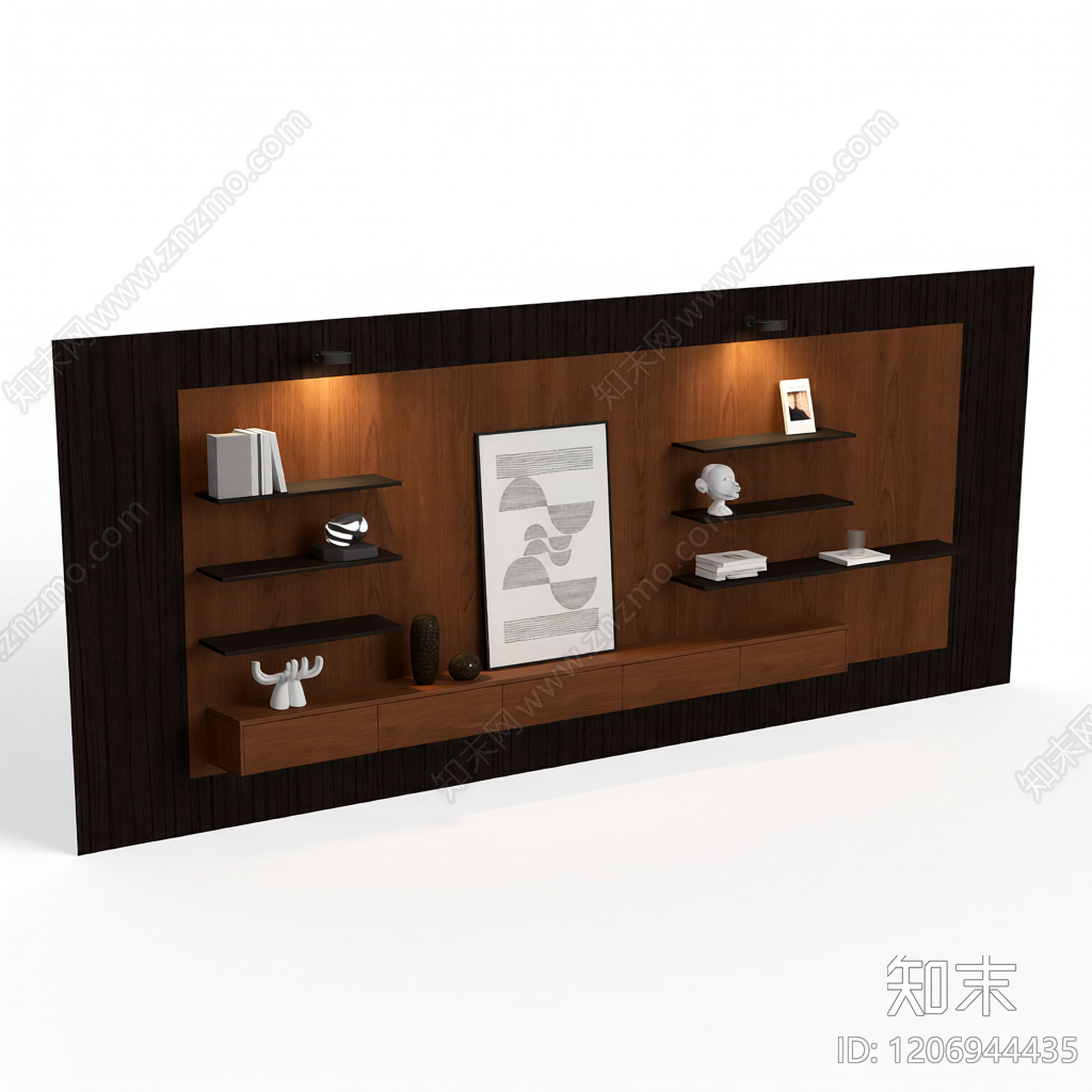电视墙组合装饰柜3D模型下载【ID:1206944435】