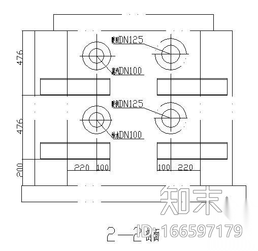 采暖管道低支架敷设图cad施工图下载【ID:166597179】