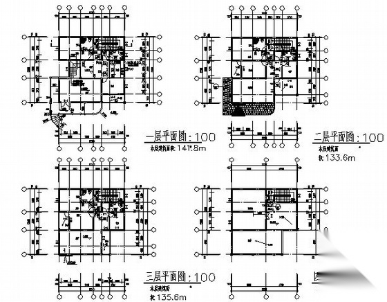 某五层小别墅建筑方案图cad施工图下载【ID:149916121】