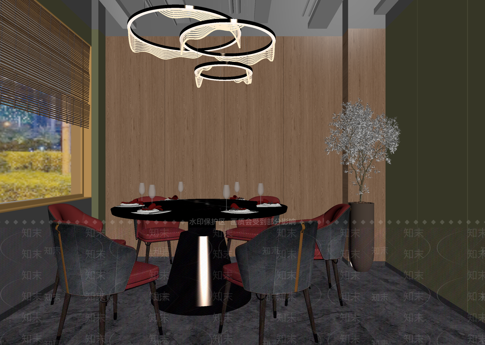 新中式西餐厅3D模型下载【ID:1215090220】