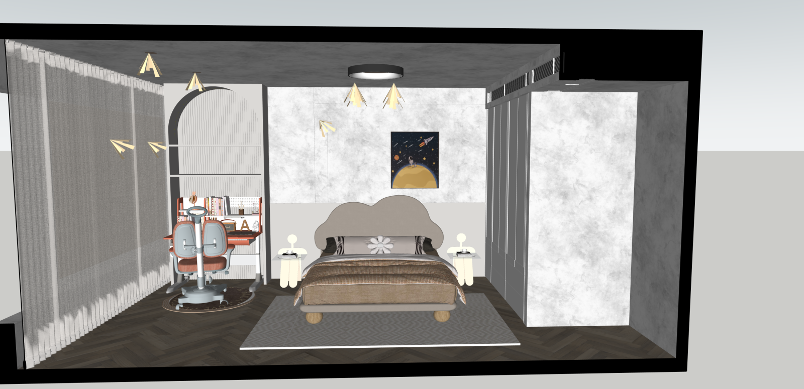 家居卧室SU模型下载【ID:1215985615】