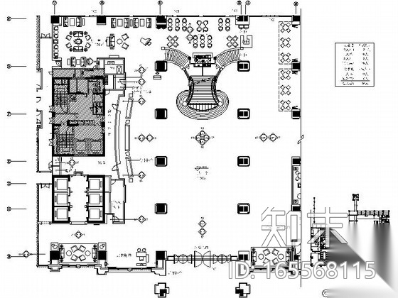 [深圳]豪华五星级酒店大堂施工图（含效果）cad施工图下载【ID:165568115】