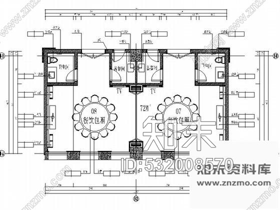 施工图77㎡中餐厅包间室内施工图施工图下载【ID:532008570】