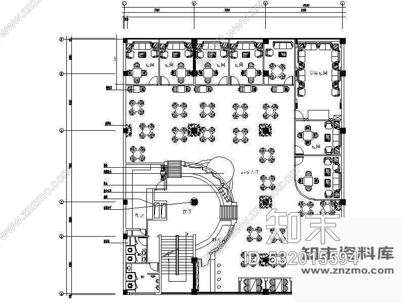 施工图600平米茶楼装饰设计图施工图下载【ID:532015594】