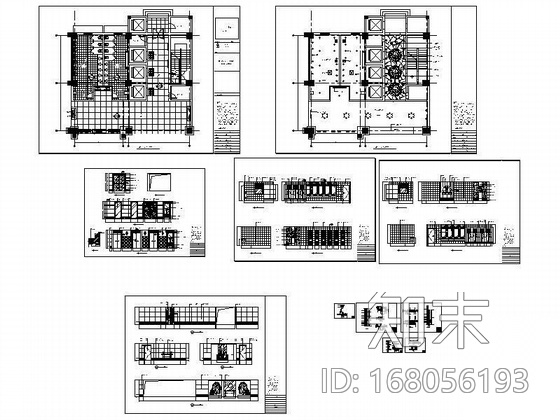 国际大酒店电梯厅及卫生间装修图cad施工图下载【ID:168056193】