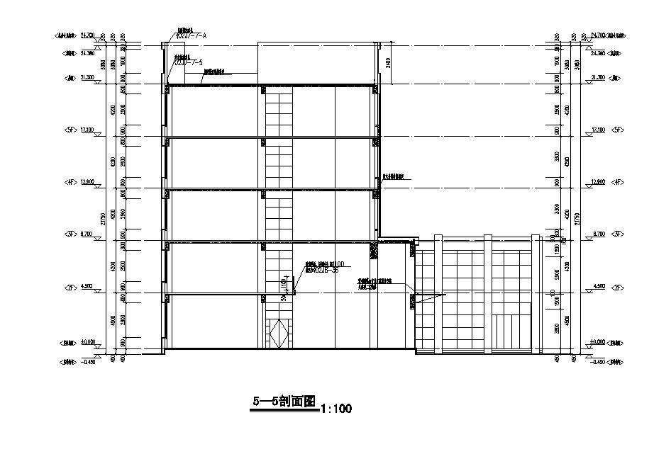 [宁夏]五层框架结构研究中心建筑施工图（含效果图）cad施工图下载【ID:149956104】