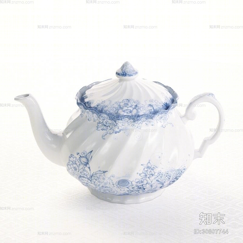 白色茶壶3D模型下载【ID:30807744】
