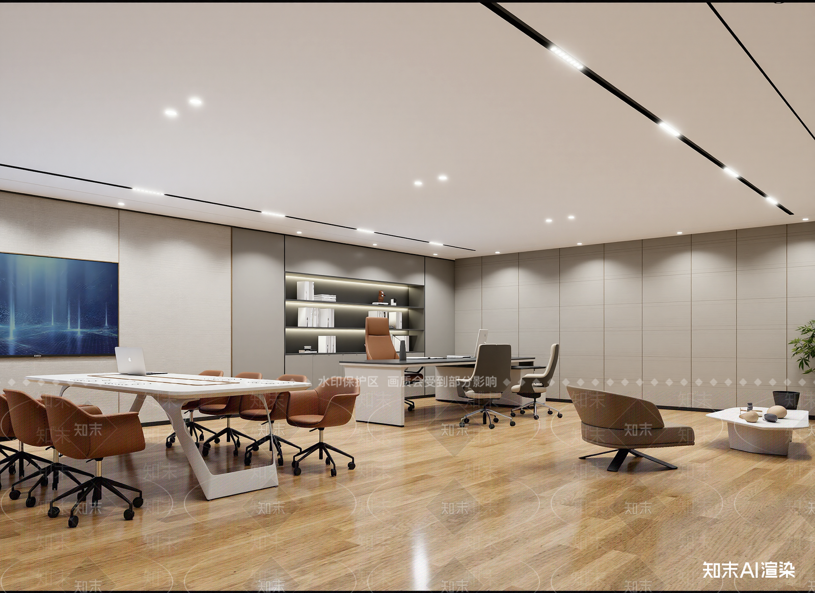 现代会议室3D模型下载【ID:1214598695】