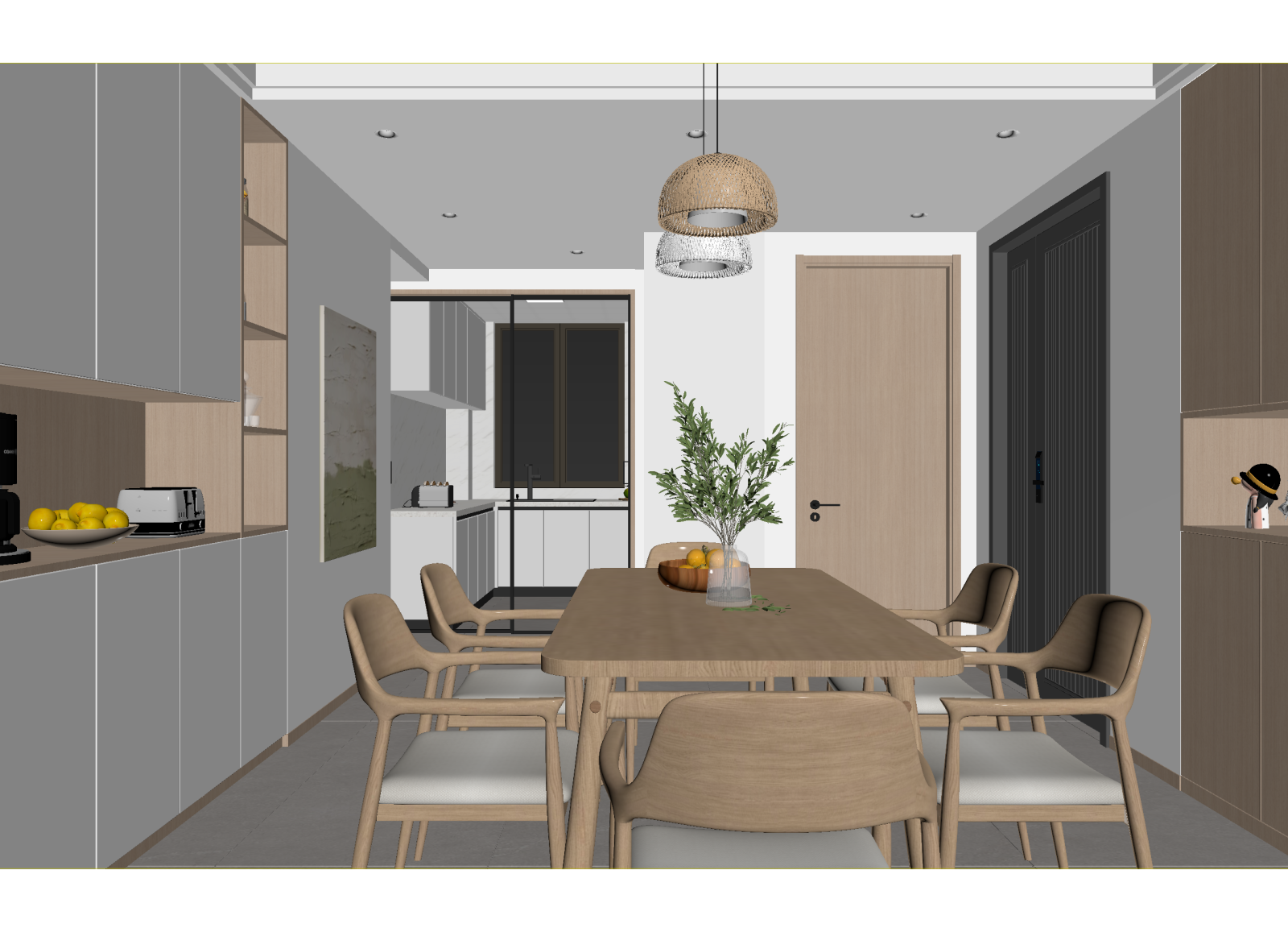原木家居餐厅3D模型下载【ID:1215087075】