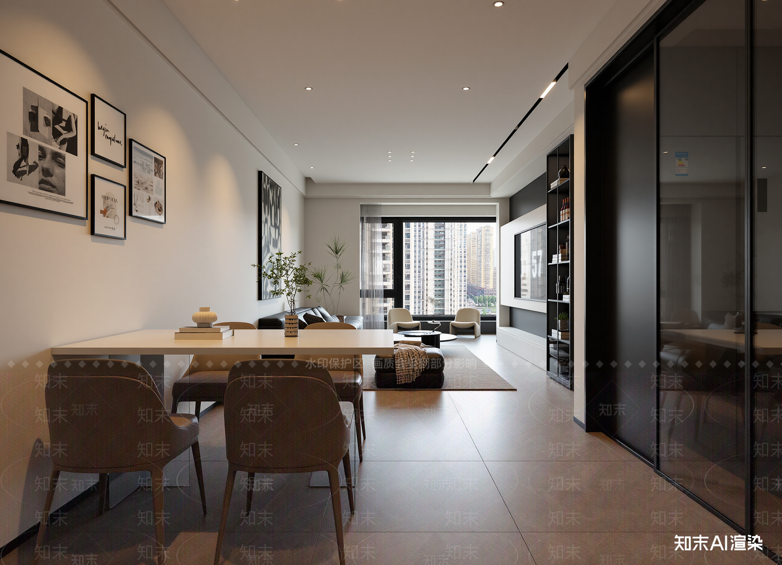 现代客餐厅3D模型下载【ID:1214699512】