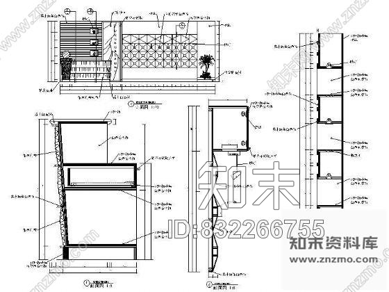 图块/节点美容院前台及背景墙详图cad施工图下载【ID:832266755】