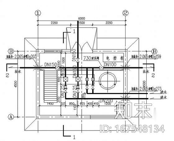 某工程消防泵房给排水设计图cad施工图下载【ID:167548134】