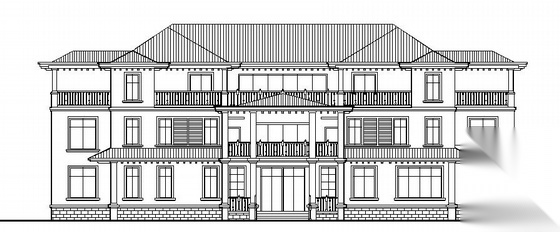 常熟市莫城镇某三层别墅建筑施工图cad施工图下载【ID:151392122】