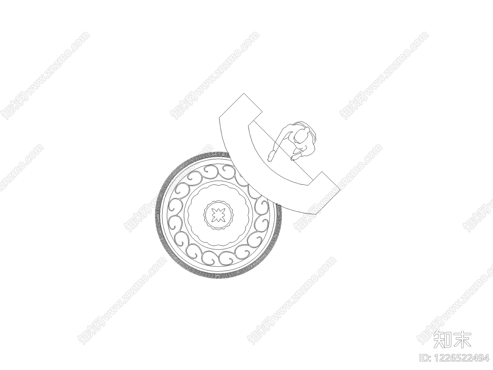 地面拼花cad施工图下载【ID:1226522494】
