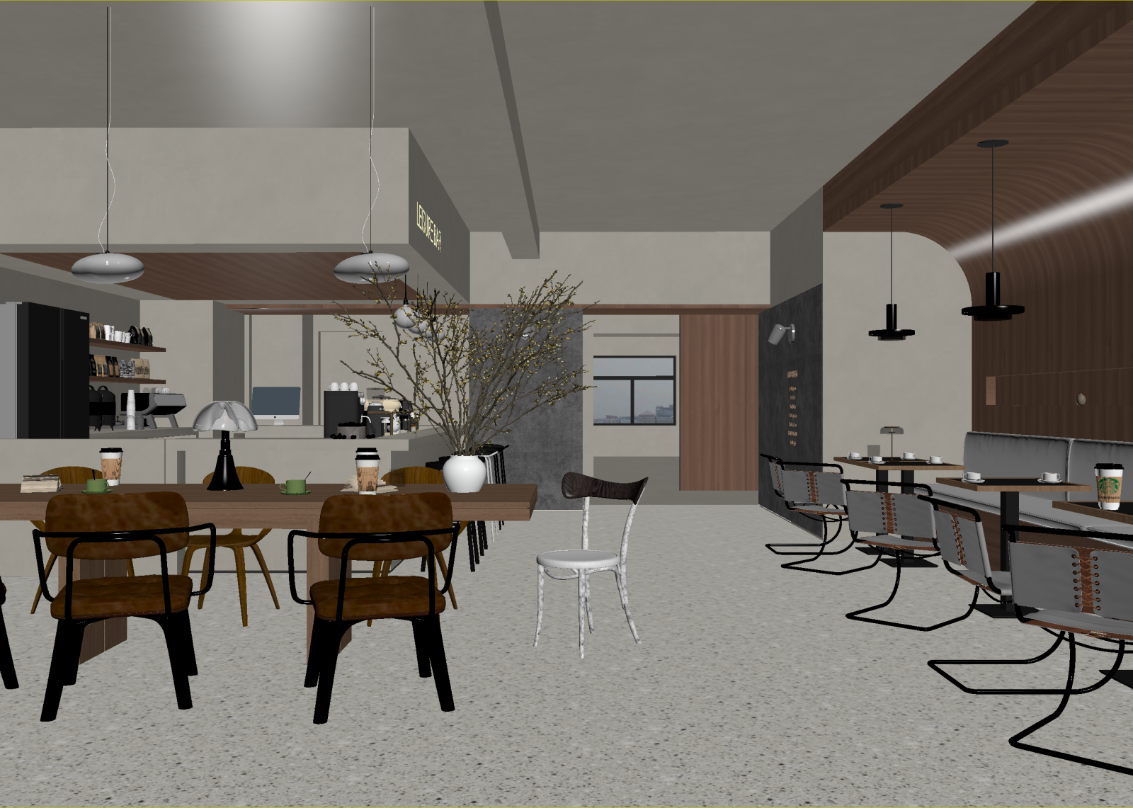 现代咖啡厅3D模型下载【ID:1214629365】