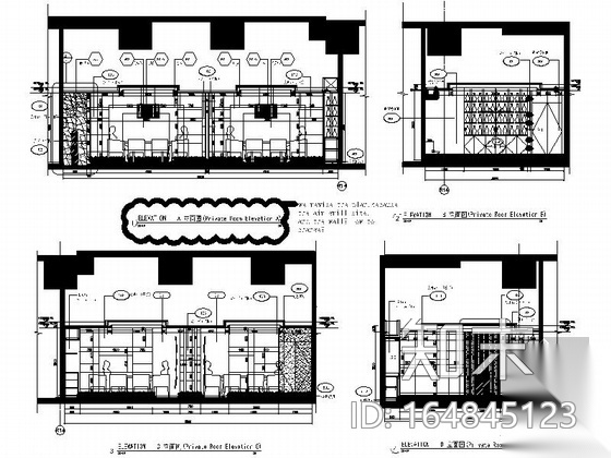 [北京]商务中心区商场日餐厅设计装修图（含实景）cad施工图下载【ID:164845123】