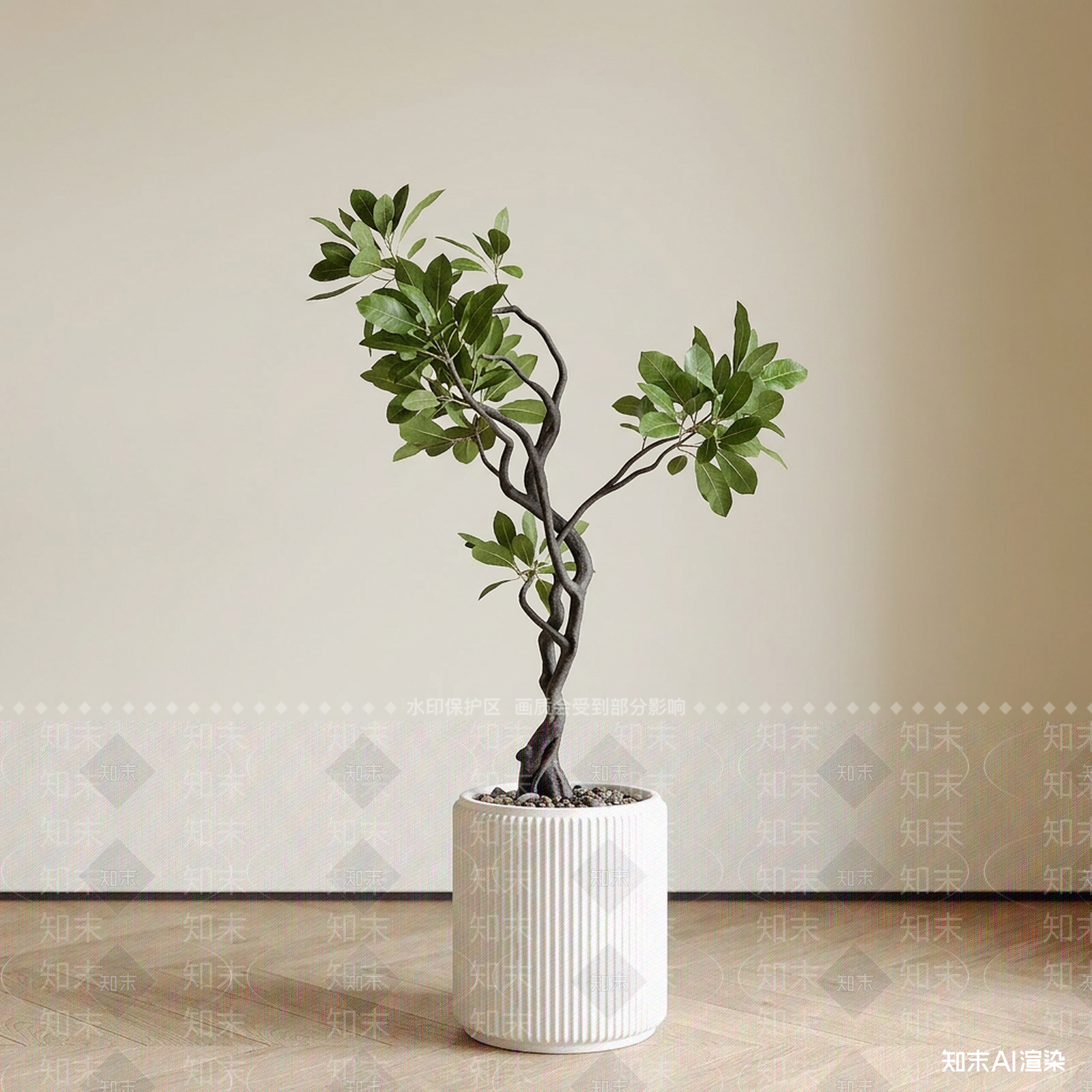 造型绿植盆栽3D模型下载【ID:1227390608】