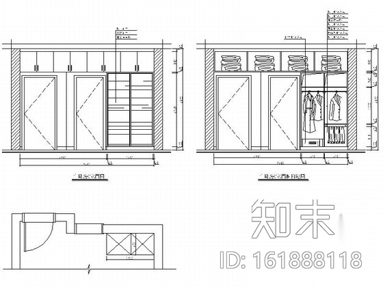 [湖南]精品住宅现代三居室装修图cad施工图下载【ID:161888118】