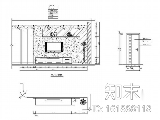 [湖南]精品住宅现代三居室装修图cad施工图下载【ID:161888118】