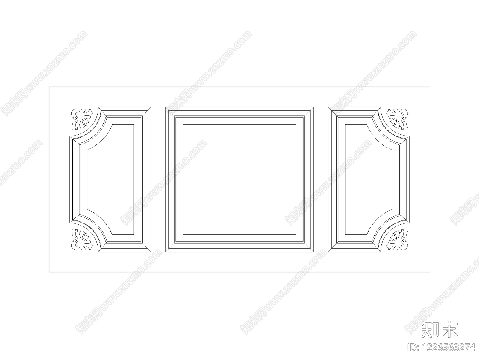 现代柜门CAD图纸