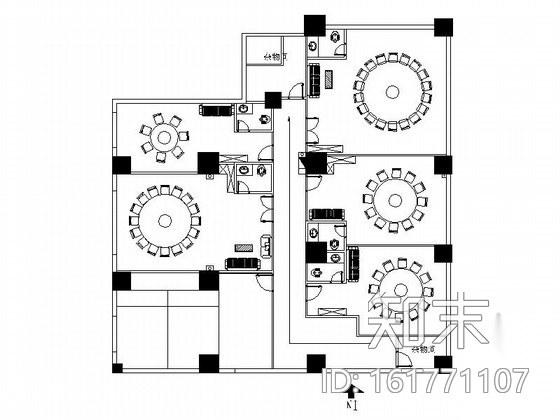 [重庆]全国连锁品牌典雅火锅店装修施工图（含效果）施工图下载【ID:161771107】
