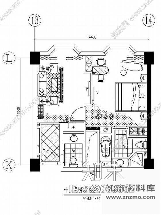 施工图酒店客房室内装修图cad施工图下载【ID:532063652】