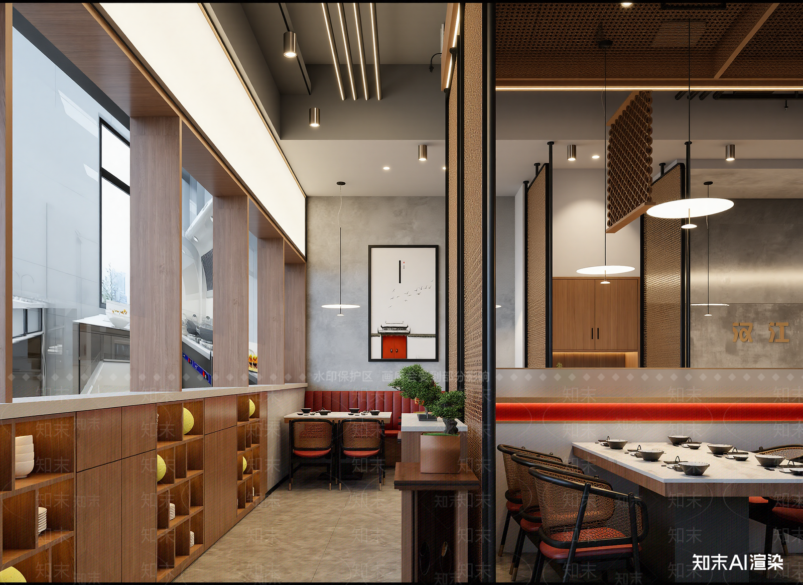 新中式中餐厅3D模型下载【ID:1214046121】