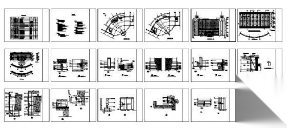 某三层商业楼玻璃幕墙建筑施工图cad施工图下载【ID:151509182】