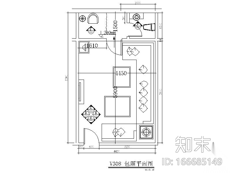 酒吧包间装修图6cad施工图下载【ID:166685149】