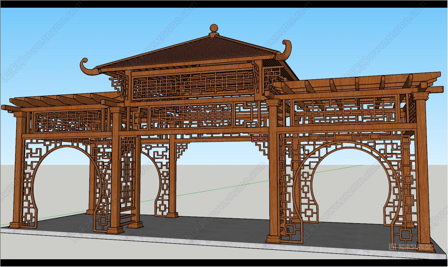 古典门楼SU模型下载【ID:645272735】