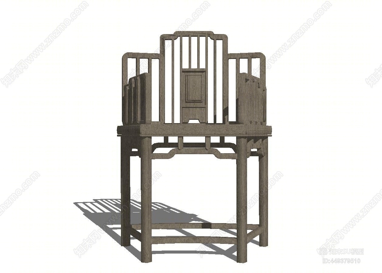 新中式休闲椅SU模型草图