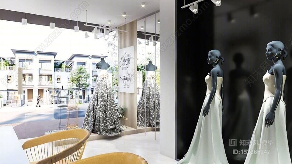 现代风格婚纱摄影店SU模型下载【ID:152365147】