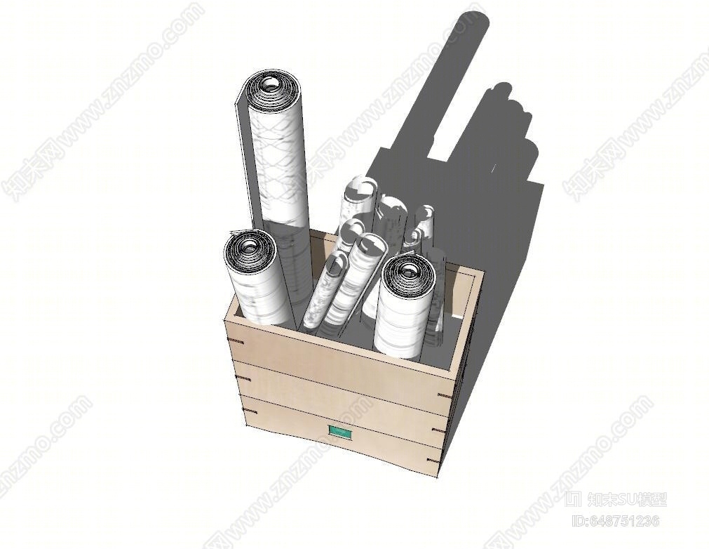 现代风格收纳箱收纳筐SU模型下载【ID:648751236】