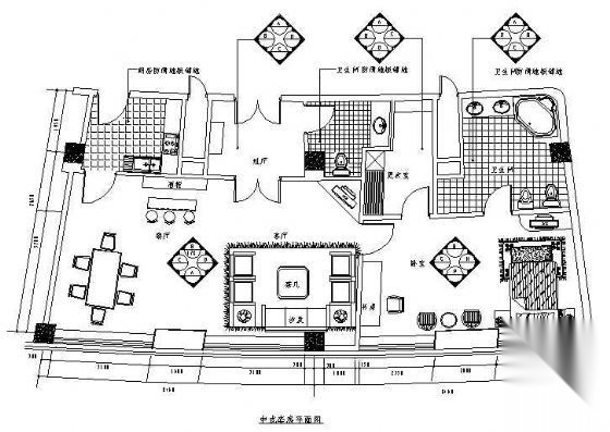 某宾馆总统套房装修图cad施工图下载【ID:160504133】