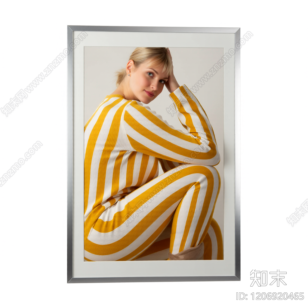 条纹人物挂画装饰3D模型下载【ID:1206920465】