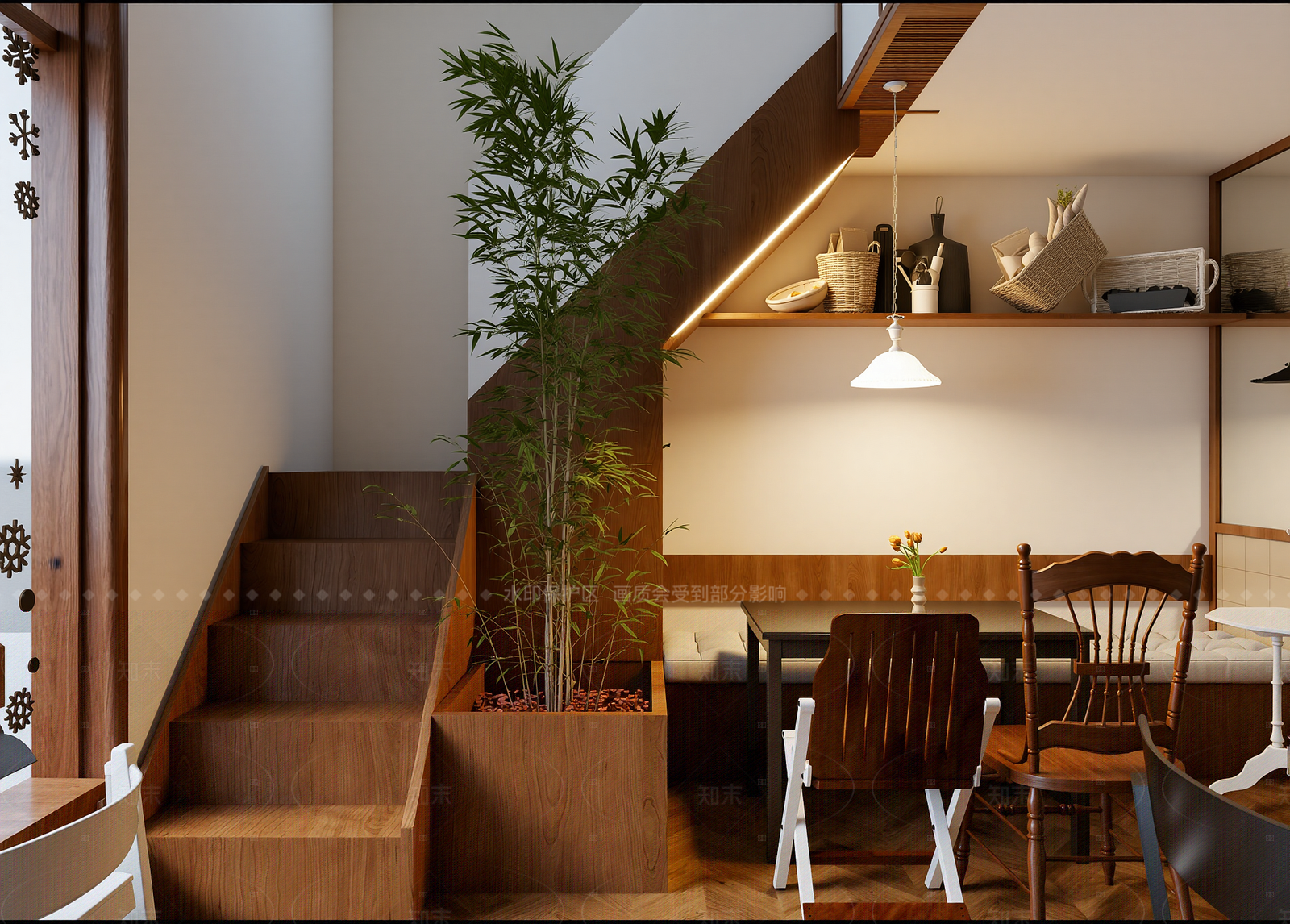 日式卡座餐厅3D模型下载【ID:1214999781】