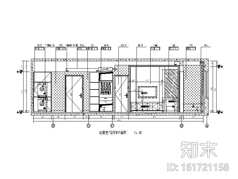 全套现代风格酒店客房设计CAD施工图施工图下载【ID:161721158】