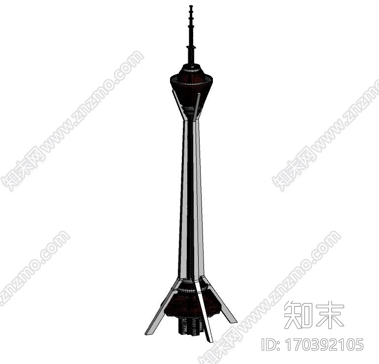 成都电视塔CG模型下载【ID:170392105】