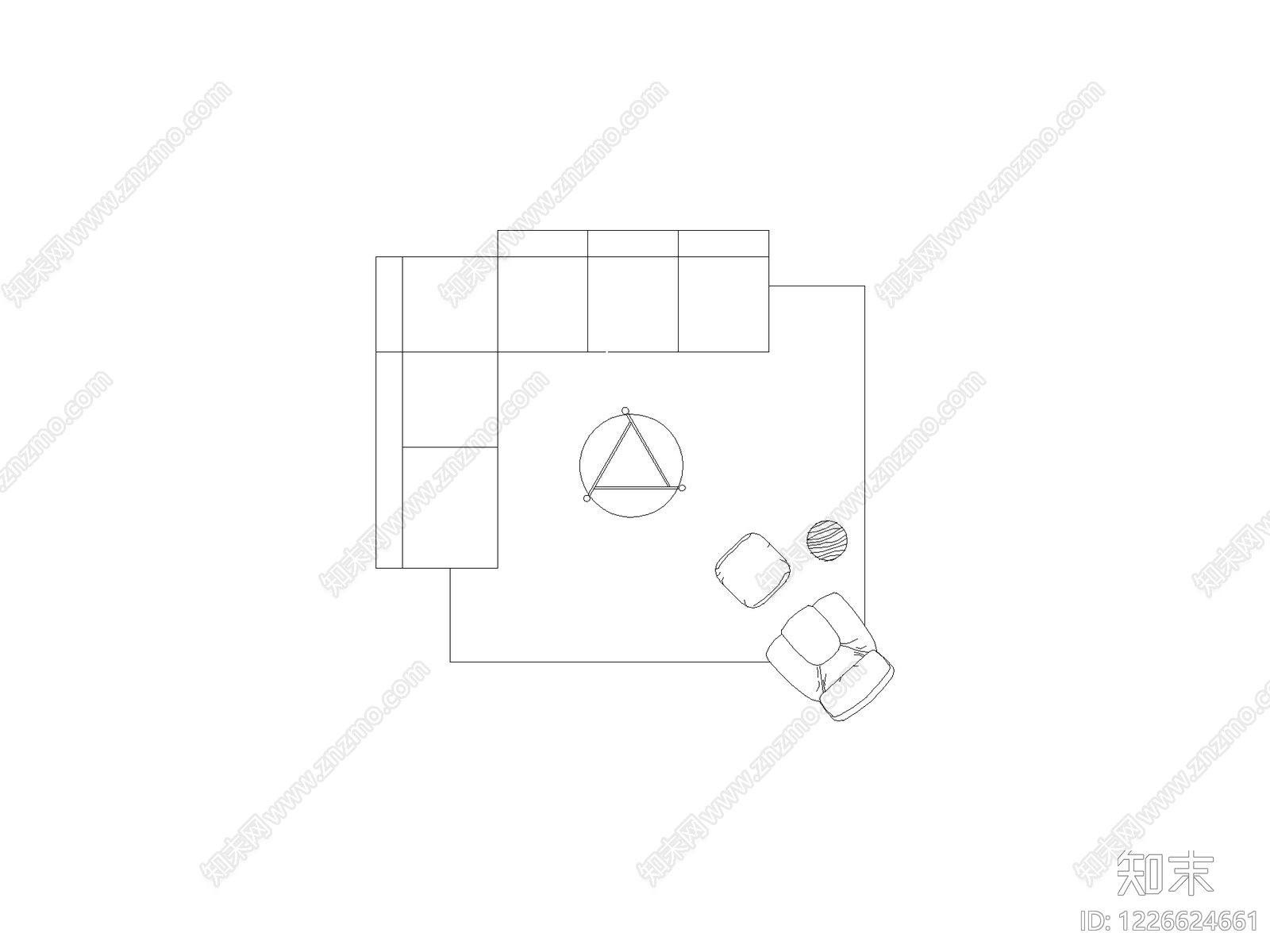 现代,意式沙发CAD图纸