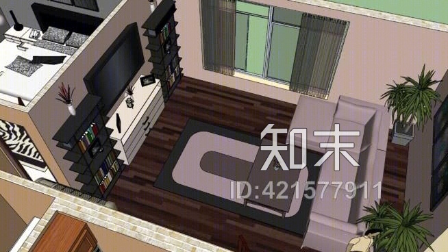 （3）室内apartmanSU模型下载【ID:421577911】