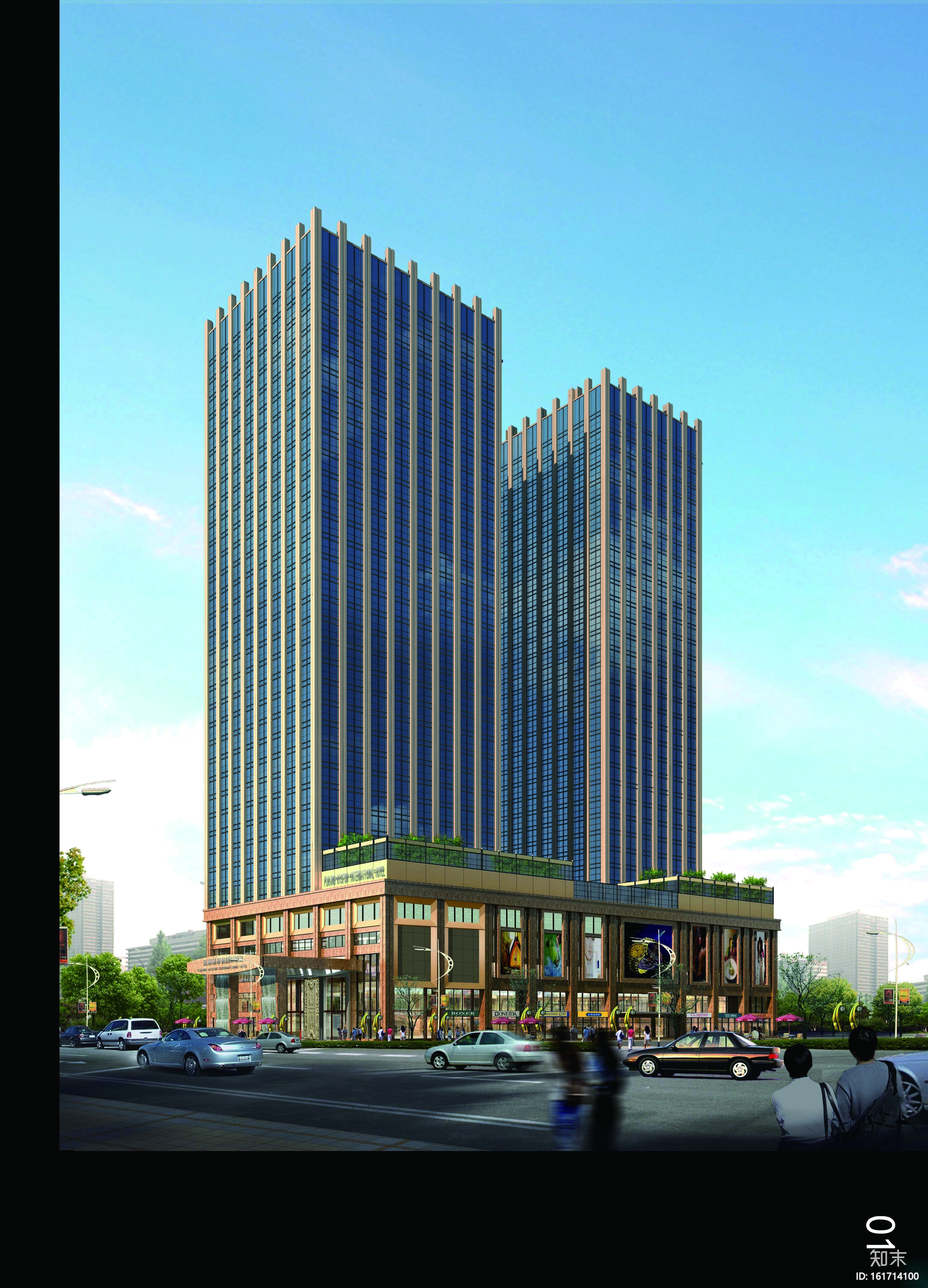 [贵州]富康国际酒店全套施工图+物料书+效果cad施工图下载【ID:161714100】