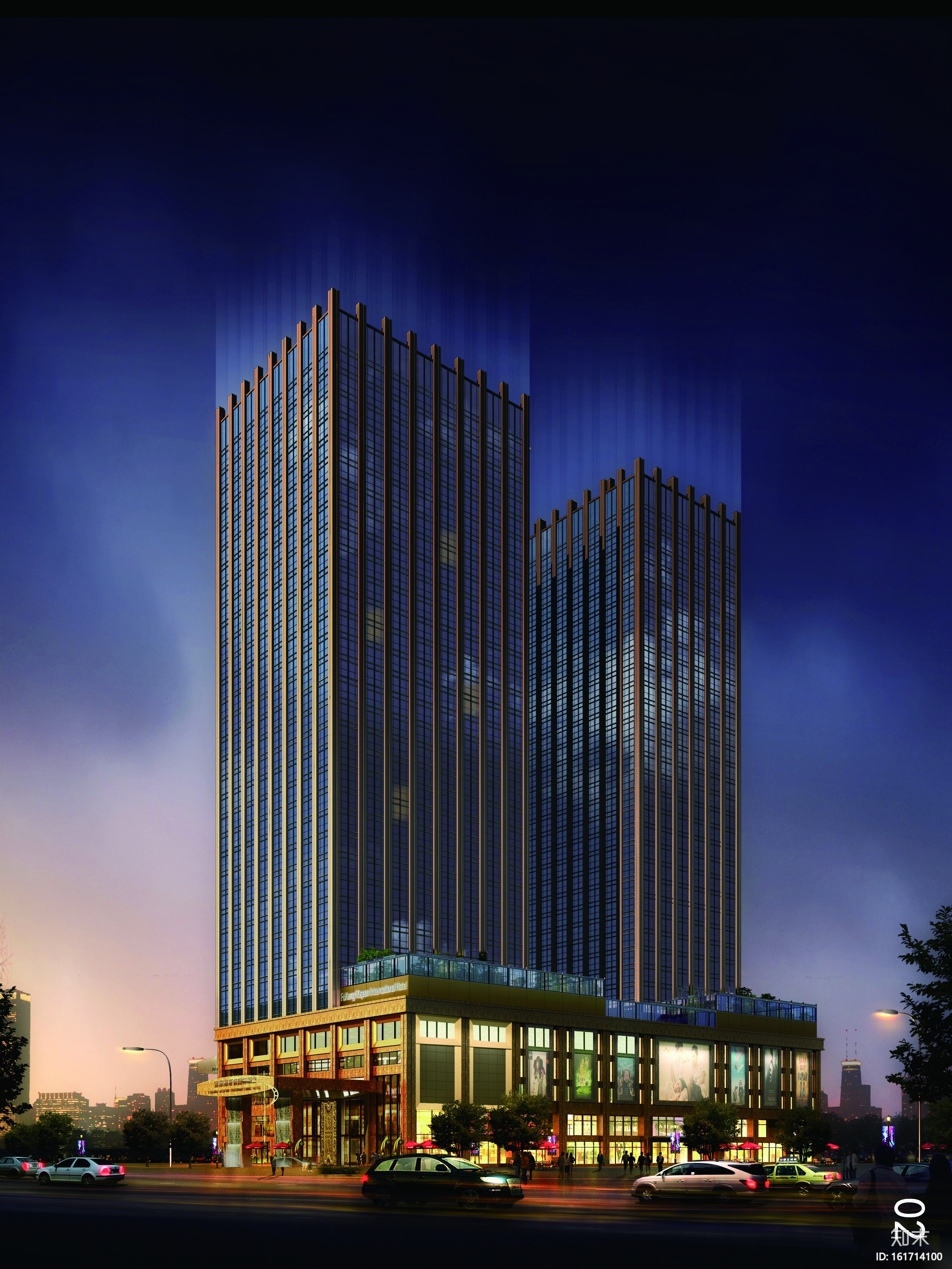 [贵州]富康国际酒店全套施工图+物料书+效果cad施工图下载【ID:161714100】